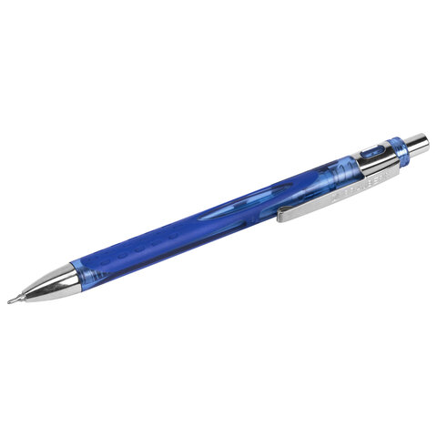 Ручка шариковая автоматическая с грипом BRAUBERG "STYLE RT", СИНЯЯ, игольчатый наконечник 0,7 мм, линия письма 0,35 мм, 144324