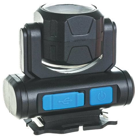 Фонарь налобный аккумуляторный КОСМОС, 5 Вт, COB, Li-ion, 3 режима, заряд от USB, KOCH5WLi-On