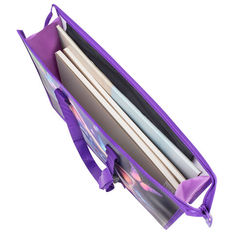 Папка для рисунков и чертежей с регулируемыми ручками BRAUBERG KIDS А3, 1 отделение, карман внутри, "Curious cat", 273414