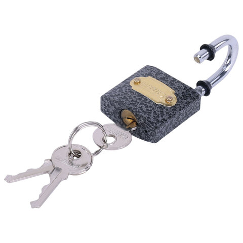 Замок навесной чугунный "Влагонепроницаемый", ширина 32 мм, полимерное покрытие, английский, 3 ключа, RABBITEX (РАББИТЕКС), 671295