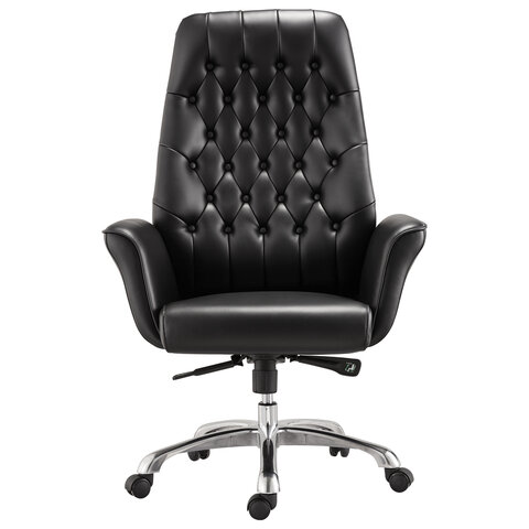 Кресло офисное BRABIX PREMIUM "Legacy EX-750", синхромеханизм, алюминий, экокожа, черное, 532492