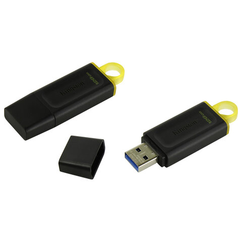 Флеш-диск 128 GB KINGSTON DataTraveler Exodia, разъем USB 3.2, черный/желтый, DTX/128GB