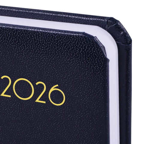 Ежедневник датированный 2026, МАЛЫЙ ФОРМАТ 100х150 мм, А6, BRAUBERG "Select", балакрон, темно-синий, 117259