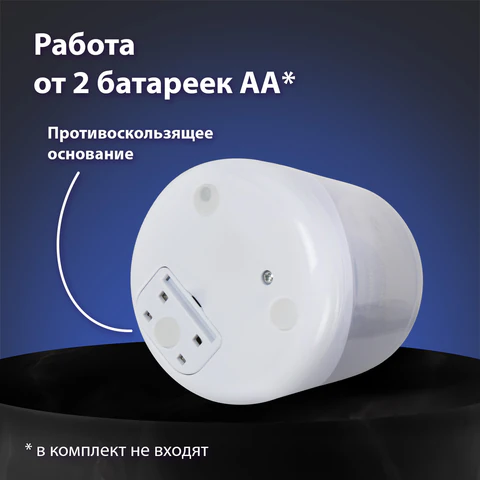 Точилка электрическая BRAUBERG DOUBLE BLADE WHITE, двойное лезвие, питание от 2 батареек, 271337