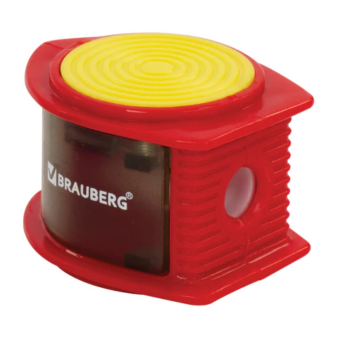 Точилка BRAUBERG "Flash", с контейнером, пластиковая, корпус ассорти, 228472