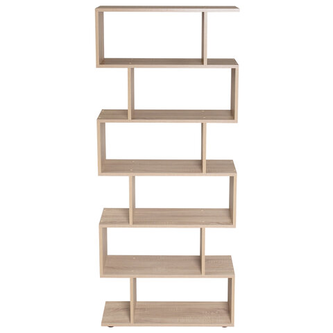 Стеллаж BRABIX "Scandi SH-008", 730х250х1760 мм, 6 секций, ЛДСП, дуб сонома, 641898, ЦБ013658-2