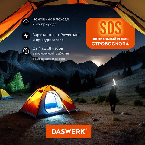 Подвесная лампа светильник портативная, с магнитным креплением, LED, 3 Вт, белый, DASWERK (ДАСВЕРК), 238329