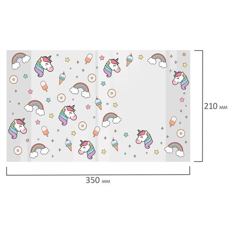 Обложки "UNICORN" для тетрадей и дневников, КОМПЛЕКТ 10 шт., ПЛОТНЫЕ, 210х350 мм, 110 мкм, FUNSTER (ФАНСТЕР), 274084