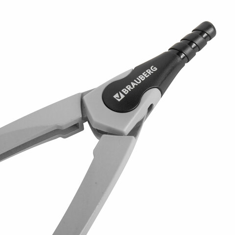 Циркуль с защитным колпачком BRAUBERG "ULTRA", 135 мм, графитовый, блистер, 210817