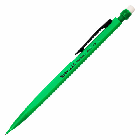 Карандаш механический 0,5 мм, BRAUBERG "Classic", ластик, корпус ассорти, 180398