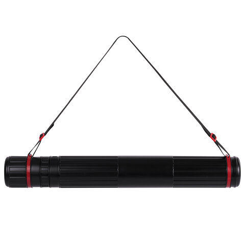 Тубус для чертежей телескопический, диаметр 9 см, 70-110 см, А0, черный, на ремне, ПТ11