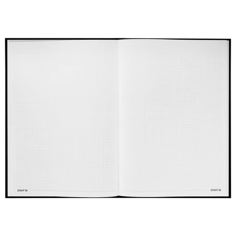 Блокнот БОЛЬШОЙ ФОРМАТ (205х290 мм) А4, 80 л., твердый, клетка, STAFF, "Black", 114403