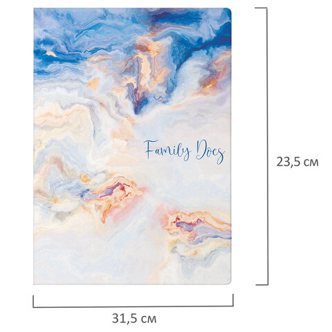 Папка-органайзер семейная для 4-х комплектов документов "Marble 2", А4, цветной принт, STAFF, 238341