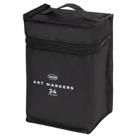 Маркеры для скетчинга двусторонние, НАБОР 24 шт., базовые цвета, в чехле, WBZ (ВБЗ), 152571