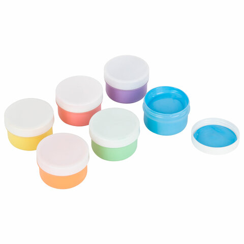 Краски пальчиковые для малышей от 1 года, пастельные цвета, 6 по 60 мл, ЮНЛАНДИЯ, 192569