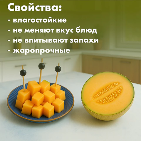 Пики для канапе бамбуковые "Жемчужина Черная", 12 см, 100 шт., КП, 138292
