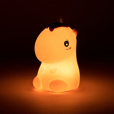 Ночник силиконовый LED "Единорог" 101x120x173 мм, белый свет/RGB, таймер, USB, аккумулятор 1200 мАч, DASWERK (ДАСВЕРК), 238941