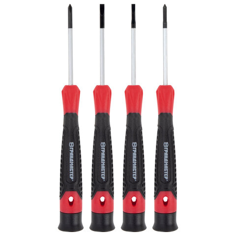 Набор отверток для точных работ SL/PH, 4 шт., CrV, двухкомпонентные рукоятки, ГРАНДМАСТЕР, 671329