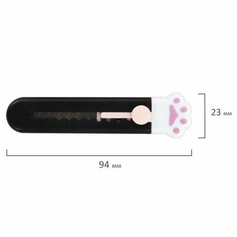 Нож канцелярский "Лапки", Cat Paw, 9 мм, автофиксатор, BRAUBERG HOBBY, в дисплее, 238346
