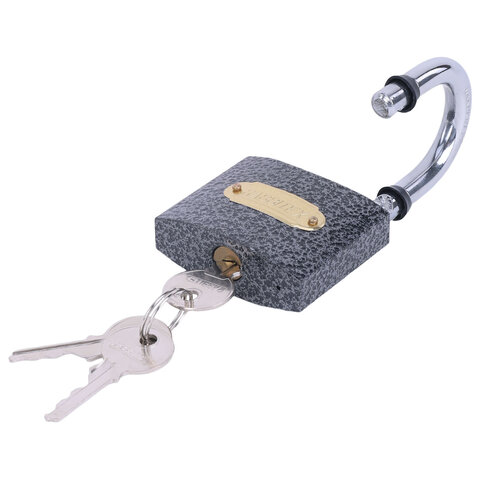 Замок навесной чугунный "Влагонепроницаемый", ширина 63 мм, полимерное покрытие, английский, 3 ключа, RABBITEX (РАББИТЕКС), 671298