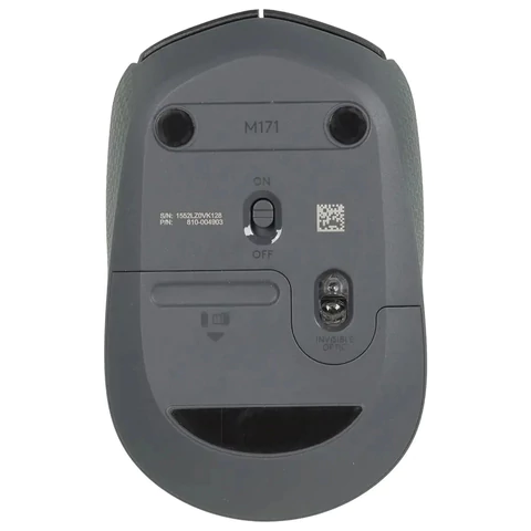 Мышь беспроводная LOGITECH M171, 2 кнопки + 1 колесо-кнопка, оптическая, черная