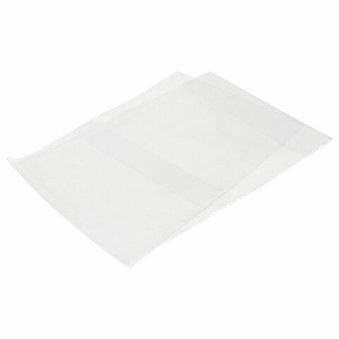 Обложка ПВХ со штрихкодом для альбомов для рисования и черчения, ПЛОТНАЯ, 120 мкм, 215х685 мм, универсальная, прозрачная, ПИФАГОР, 229323