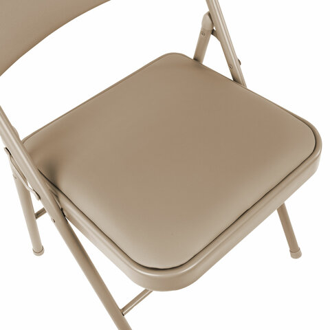 Стул складной BRABIX "Golf Plus CF-003 КОМФОРТ", бежевый каркас, кожзам бежевый, В КОРОБЕ, 533027