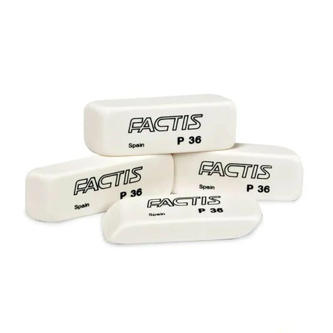 Ластик FACTIS P 36 (Испания), 56х20х9 мм, белый, прямоугольный, скошенные края, CPFP36B
