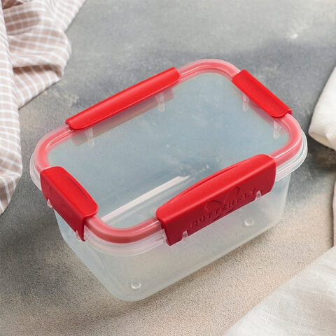 Контейнер с крышкой пищевой 0,75 л герметичный, BUTTERFLY, ланч бокс, 8,5х15,6х11 см, прозрачный, 4378259, 437825900