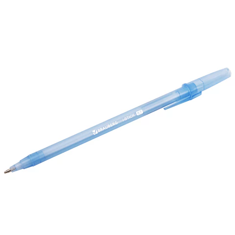 Ручка шариковая BRAUBERG "i-STICK" СИНЯЯ, пишущий узел 0,7 мм, линия письма 0,35 мм, 143442