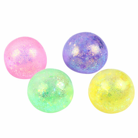 Игрушка-антистресс "ШАР С БЛЕСТКАМИ", 6 см, ассорти, 4 цвета, JOLLY JOT (ДЖОЛЛИ ДЖОТ), 665803