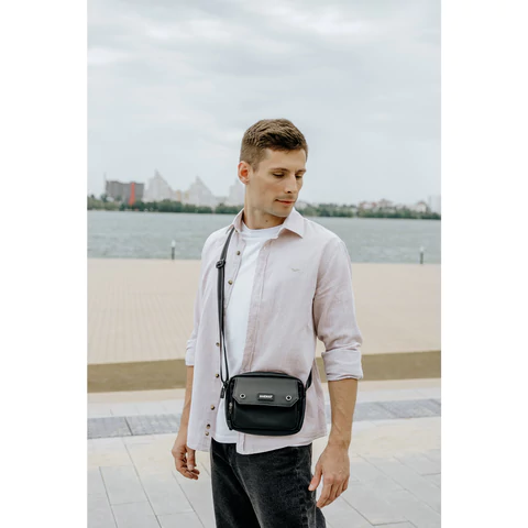 Сумка на плечо HEIKKI WALLET (ХЕЙКИ) два отделения, органайзер, черная, 15х20х5 см, 272639