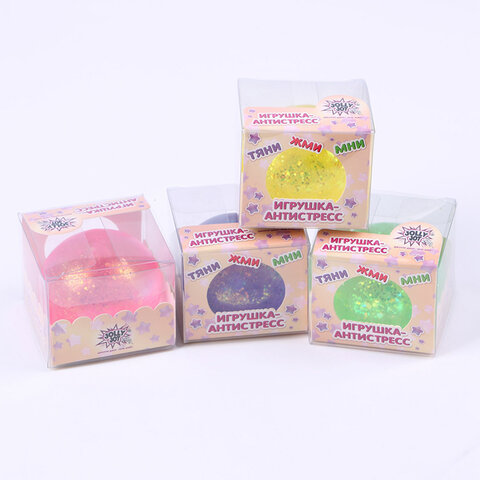 Игрушка-антистресс "ШАР С БЛЕСТКАМИ", 6 см, ассорти, 4 цвета, JOLLY JOT (ДЖОЛЛИ ДЖОТ), 665803