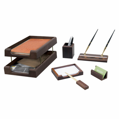 Набор подарочный настольный BESTAR "Apollon" из дерева, 6 предметов, цвет "орех", 236352