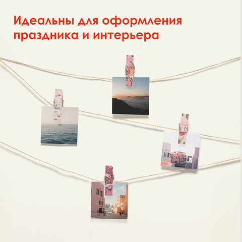 Прищепки декоративные широкие "Фламинго", 4 штуки, 7,2 см, ассорти, ОСТРОВ СОКРОВИЩ, 662678