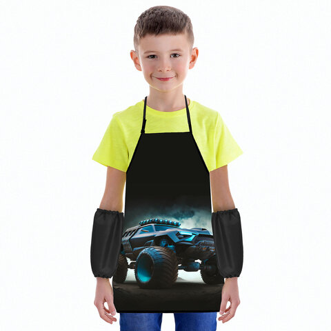 Фартук с нарукавниками для уроков труда ЮНЛАНДИЯ, регулировка по росту, 46х54 см, "Space driver", 273634