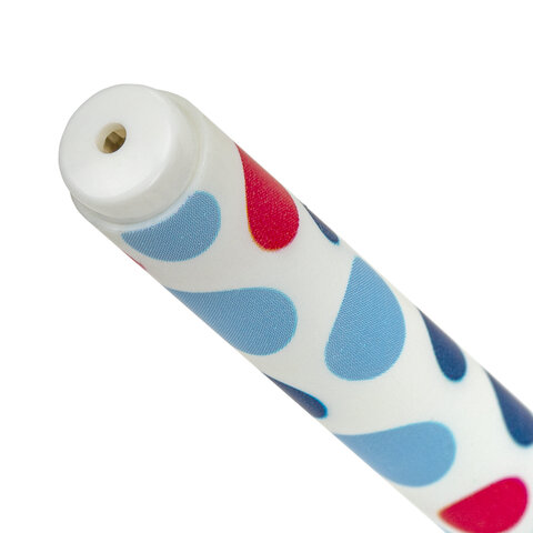 Ручка шариковая BRAUBERG SOFT TOUCH GRIP "DOTS", СИНЯЯ, мягкое покрытие, ассорти, узел 0,7 мм, 143722