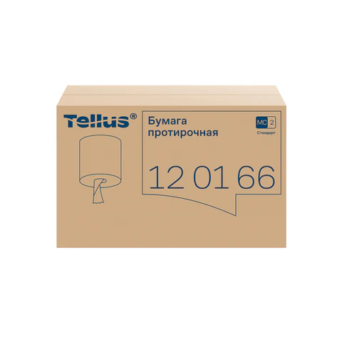Бумага протирочная с центральной вытяжкой 275 м, Tellus/TORK (M2) UNIVERSAL, 1-слойная, белая, КОМПЛЕКТ 6 рулонов, 120166