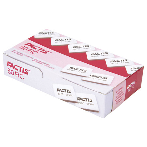 Ластик FACTIS 80 RC (Испания), 28х20х7 мм, белый, прямоугольный, CNF80RC