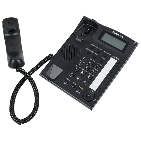 Телефон PANASONIC KX-TS2388RUB, АОН, спикерфон, память 50 номеров в справочнике, тональный/импульсный режим, чёрный