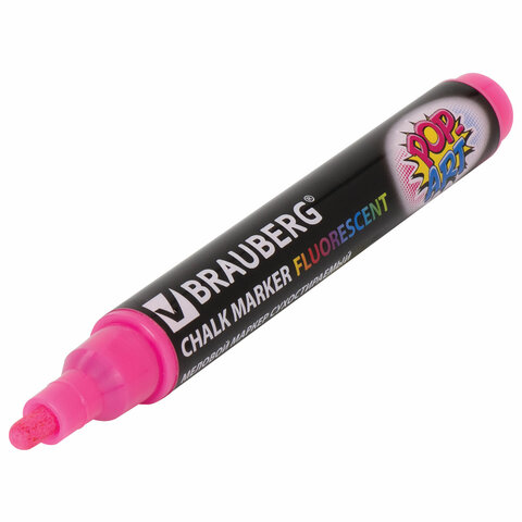 Маркеры меловые "POP-ART", НАБОР 4 ЦВЕТА, 5 мм, стираемые, для гладких поверхностей, BRAUBERG, 151535