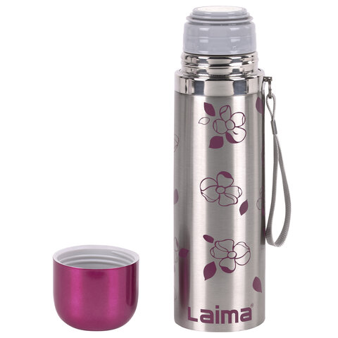 Термос LAIMA с узким горлом, 0,5 л, нержавеющая сталь, с рисунком, 601410