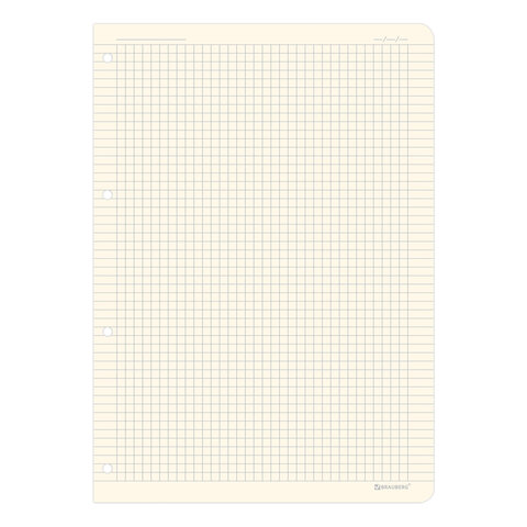 Сменный блок для тетради на кольцах БОЛЬШОЙ ФОРМАТ А4 120 л., BRAUBERG, ПОВЫШЕННОЙ ПЛОТНОСТИ, кремовый, 404517