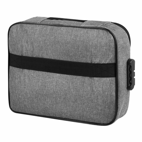 Папка-органайзер для документов с кодовым замком СЕРЫЙ ВОДОНЕПРОНИЦАЕМЫЙ А4, BRAUBERG DOCS, 271960