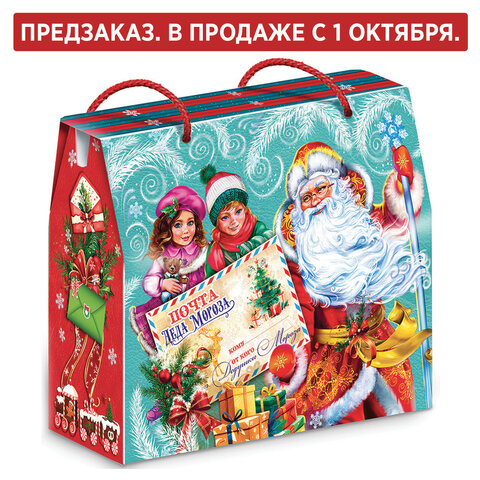 Подарок новогодний "ЗИМА ПОЛНА ЧУДЕС", НАБОР конфет 1000 г, картонная коробка, МОСУПАК