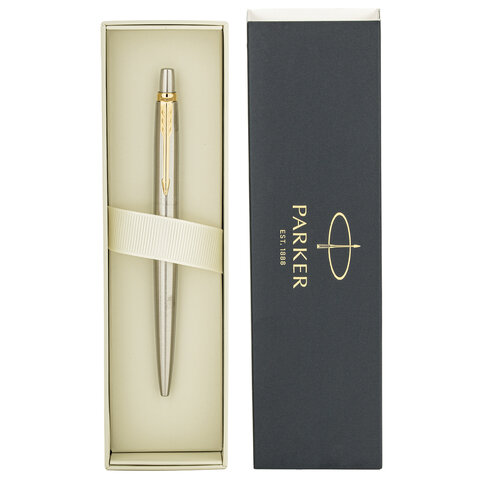 Ручка шариковая PARKER "Jotter Core Stainless Steel GT", пакет, 880887