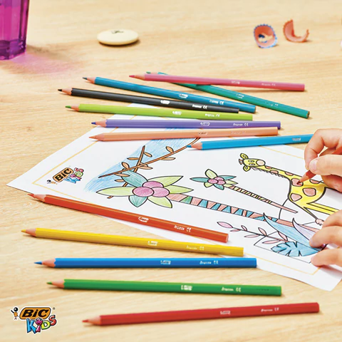 Карандаши цветные BIC "Tropicolors", 12 цветов, шестигранные, 83256610