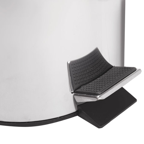 Ведро мусорное с педалью 3 литра "Classic", ЗЕРКАЛЬНОЕ, нержавеющая сталь, со съемным внутренним ведром, LAIMA, 604942