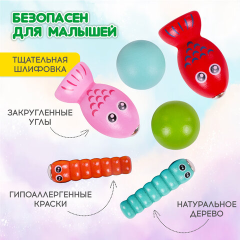 Сортер-стучалка БОЛЬШОЙ-РАЗВИВАЮЩИЙ 7 в 1, ксилофон, рыбалка, молоточки, дерево, BRAUBERG KIDS, 665249