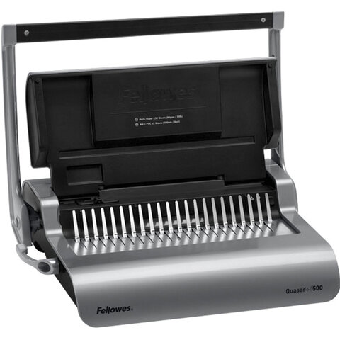 Переплетная машина для пластиковой пружины FELLOWES "QUASAR+", пробивает до 25 л., сшивает до 500 л., FS-56277